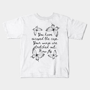 Now fly- Aesthetic Rumi Quote Kids T-Shirt